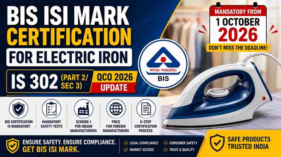 BIS ISI certification for electric irons